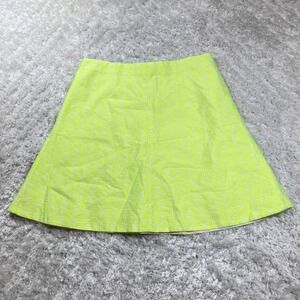 J Crew NWT Skirt Women's 2 Neon Yellow Geo Print A-Line Career Party boho Sexy